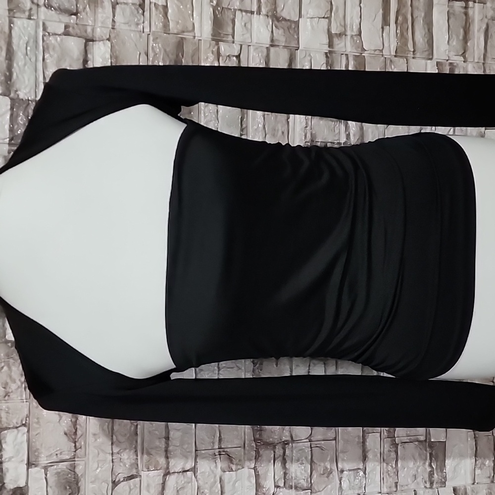 Just Polly New York Brand New Elegant Black Long sleeve Blouse